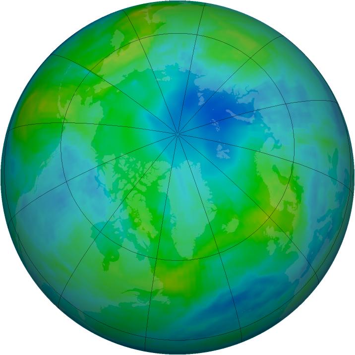 Arctic ozone map for 23 October 1986